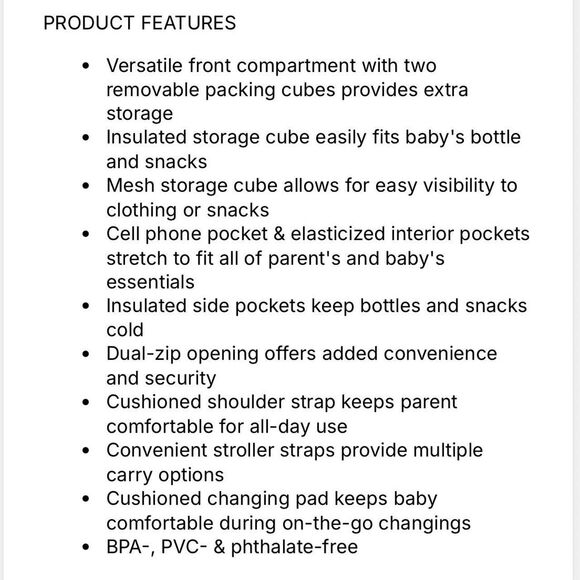 SKIP HOP Forma Quilted Diaper Backpack Bag Jet Black - Picture 3 of 3